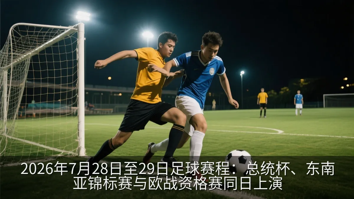 足球比赛在灯光球场进行