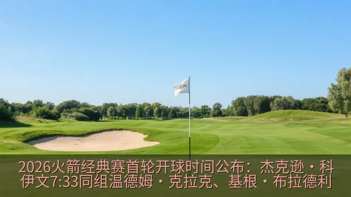 高尔夫球场果岭与旗杆